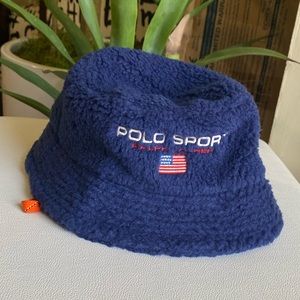 POLO RALPH LAUREN SPORT Navy Blur Classic Bucket Hat S/M NWT